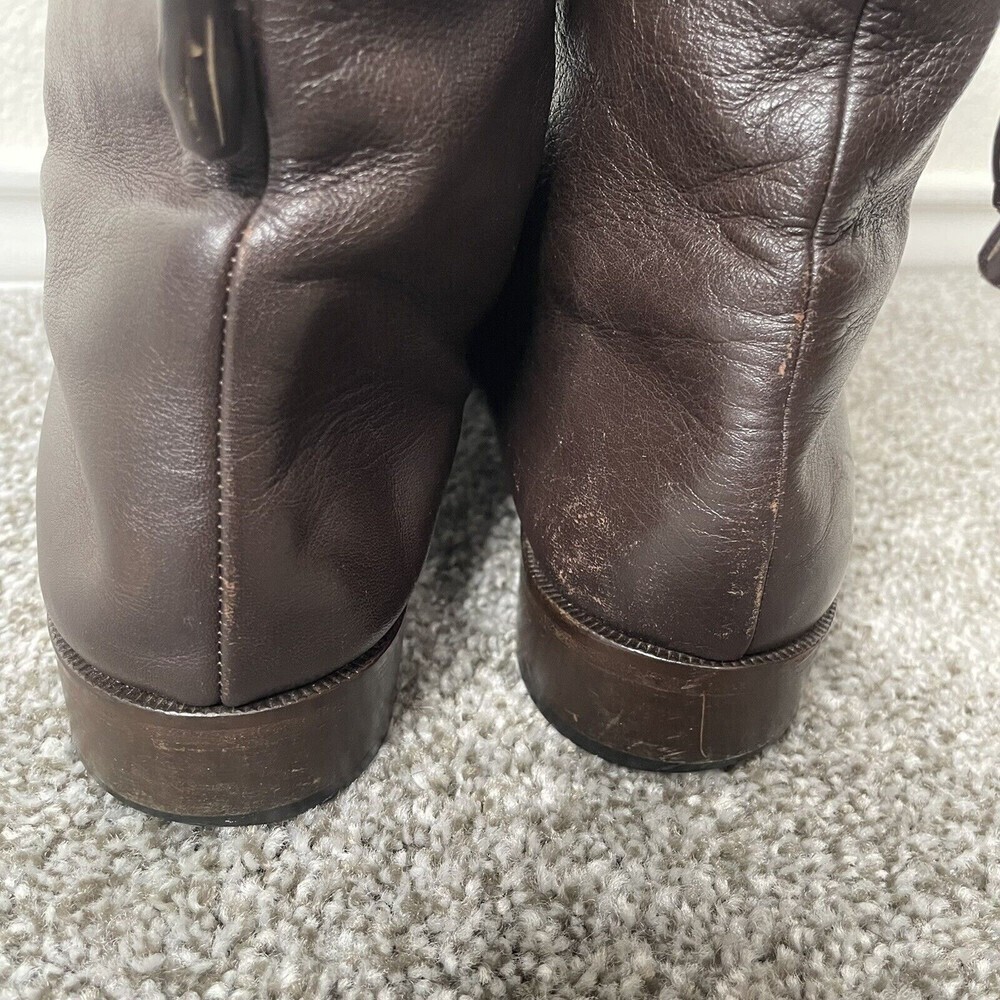 Sesto Meucci Italy Brown Leather Zip Ankle Fashion Boots Womens Size 8 N - Picture 5 of 12